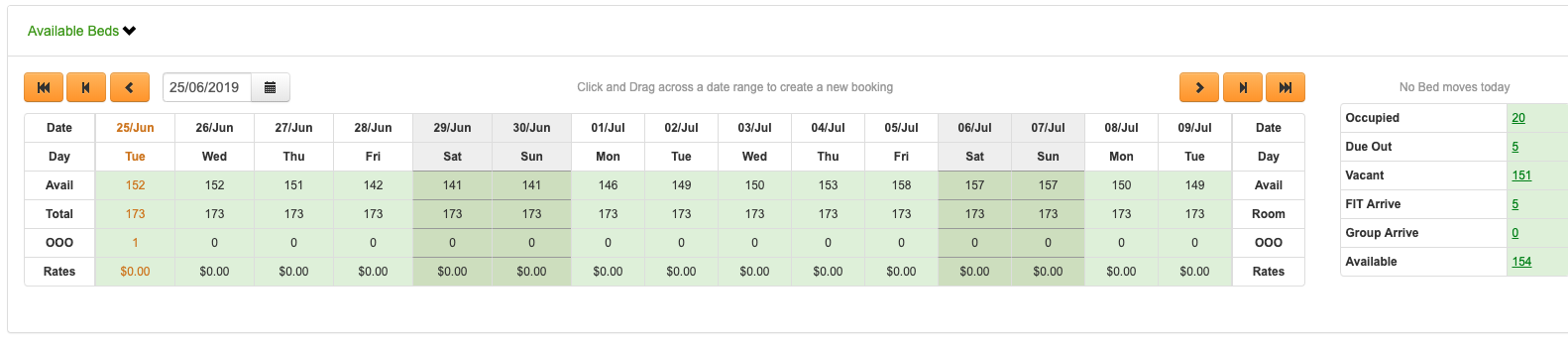 Cloud-Based Hotel PMS software screenshot, CMS Hospitality